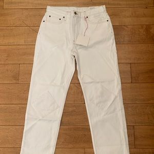 B Sides Arts Straight Linen Patchwork Jean Blanc 29